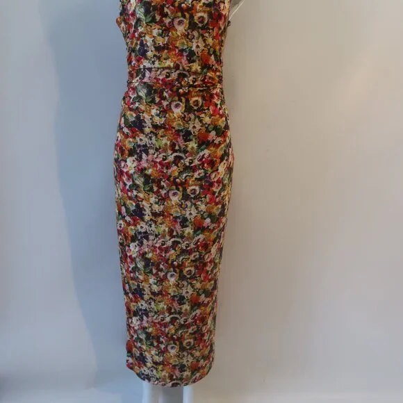 NWT Womens Amanda Uprichard Damira (Item-300) Multicolor Floral Midi Dress L - Picture 8 of 16